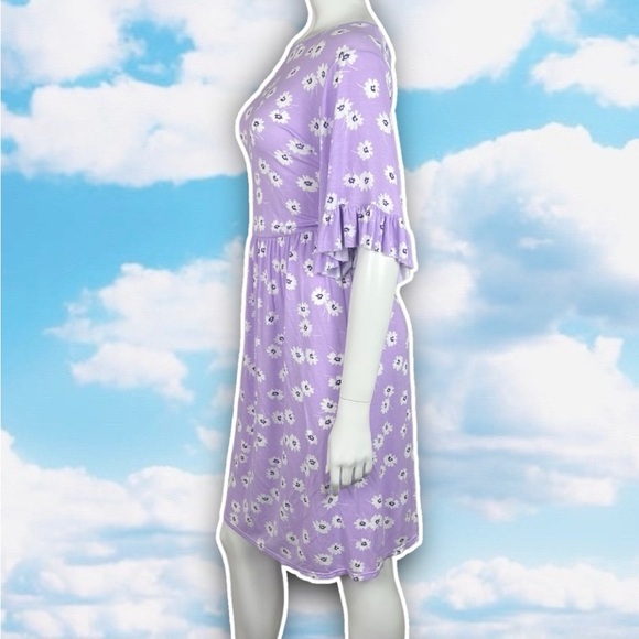 NWT ASOS CURVE Daisy Floral Print Ruffle Trim Babydoll Dress Cottagecore Pastel - Picture 7 of 13